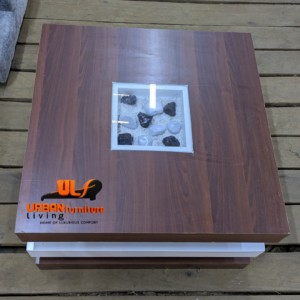 Wooden Coffee Table (with a glass view "Ocean rocks")