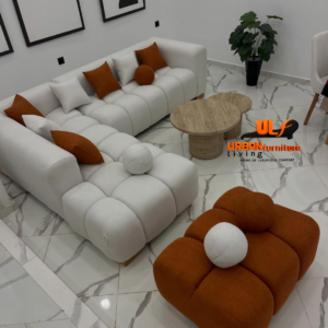 Bubble Lshape sofa ➕ a large puff