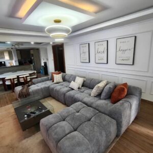 U-shaped bubble design sectional sofa
