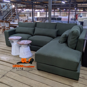 6-seater L-shaped Sofa with "sausage" pillows