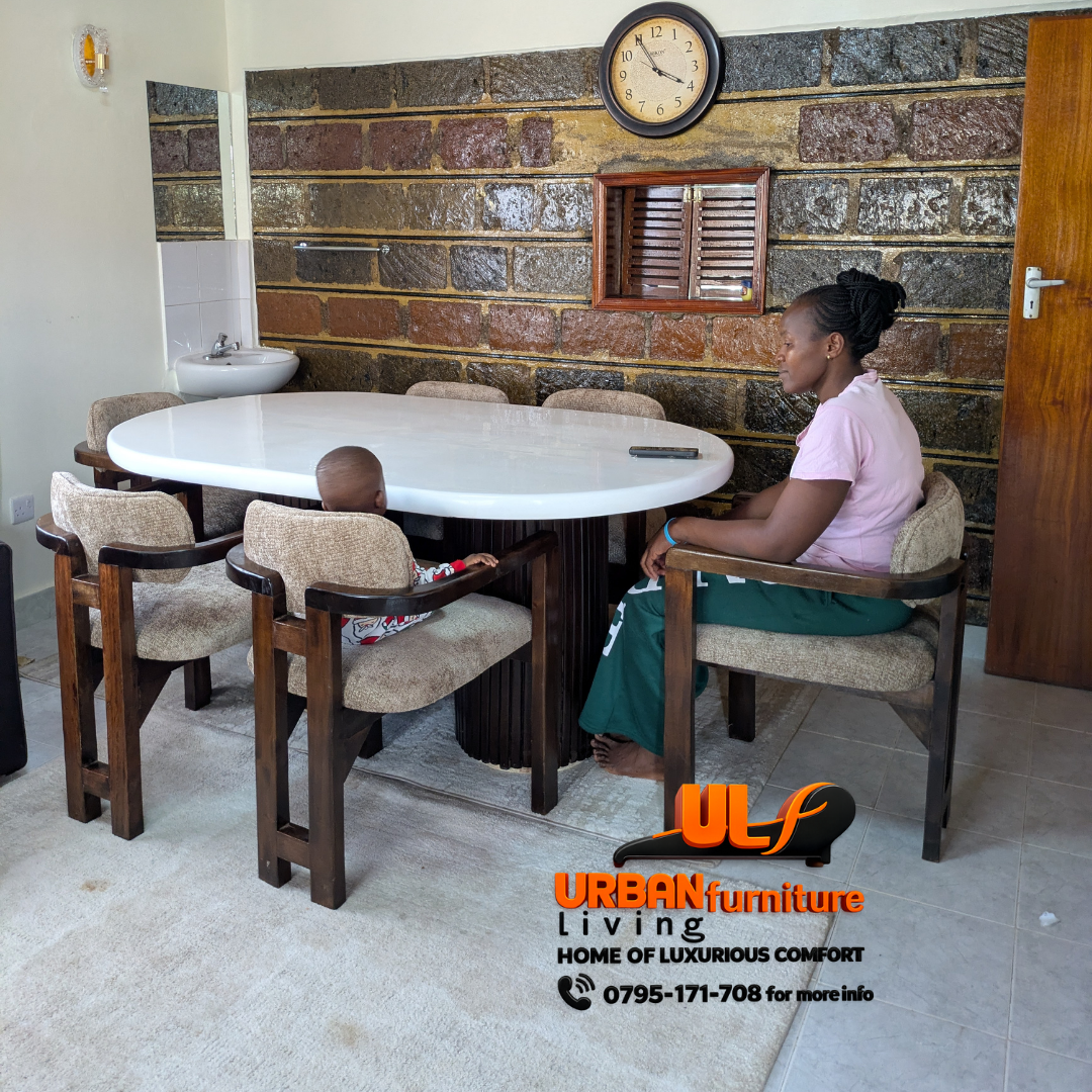 Royal White Marble 6-Seater Dining Set – Cushioned Comfort - Image 3