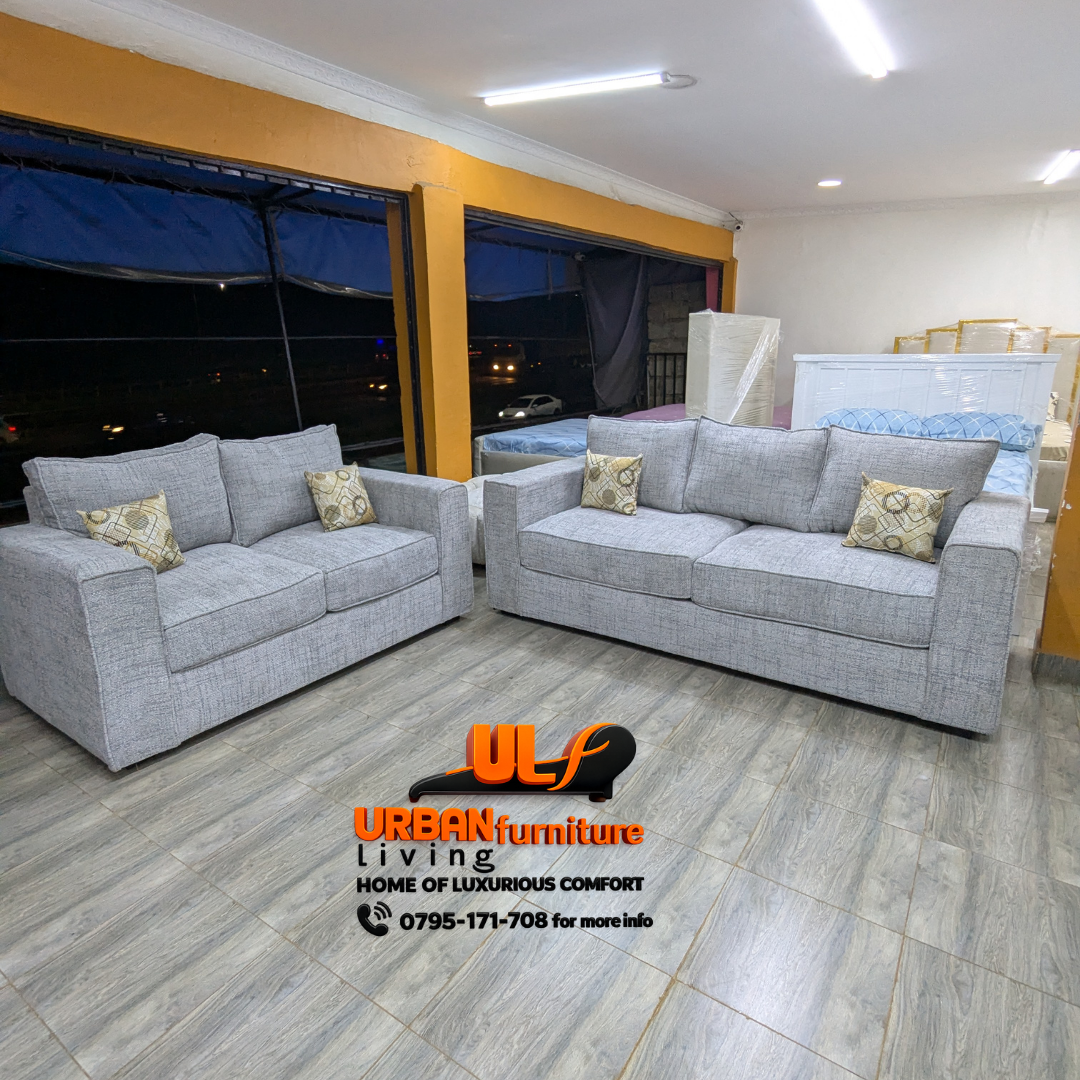 Oslo Grey 5 Seater Sofa Set (3+2)