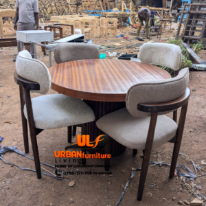Classic Round Wooden 4-Seater Dining Set