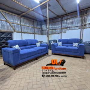 Modern 5-Seater 3+2 Blue Sofa Set – Elegant Comfort Living Room Set