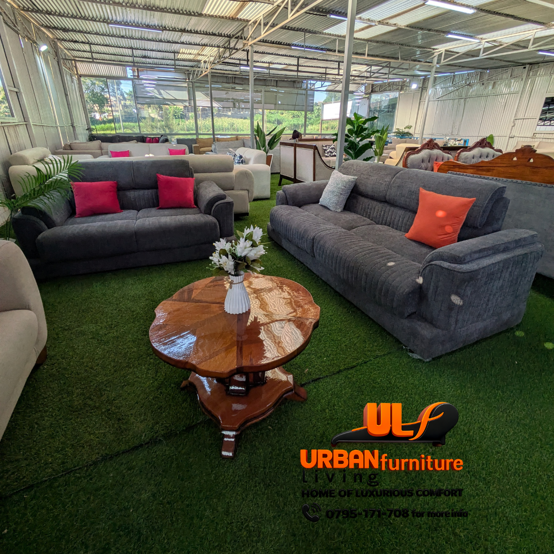 Urban Luxe 3+2 Sofa Set – Charcoal Grey