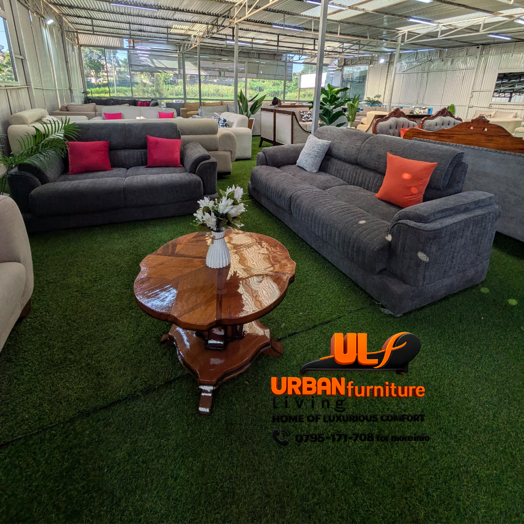 Urban Luxe 3+2 Sofa Set – Charcoal Grey - Image 3