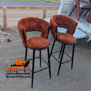 Rustic Luxe Corduroy Bar Stool