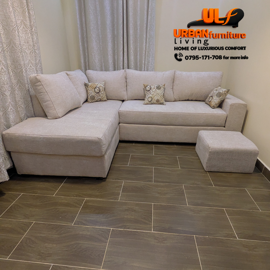 Urban Luxe L-Shaped Sofa with Footrest