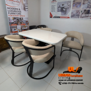 Luxe Marble 4-Seater Dining Set