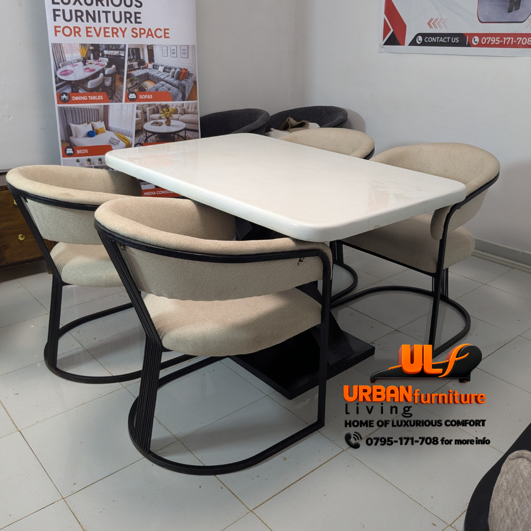 Luxe Marble 4-Seater Dining Set - Image 2